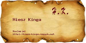 Hiesz Kinga névjegykártya