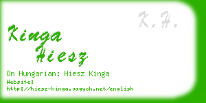 kinga hiesz business card